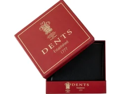 Dents Severn Pebble Grain Leather Bifold Wallet with RFID Protection – Black & Dark Tan