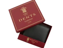 Dents Smooth Nappa Leather Zip-Round Wallet with RFID Protection - Black
