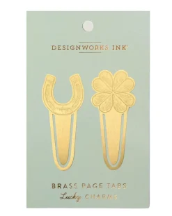 DesignWorks Ink Brass Page Tabs - Lucky Charms