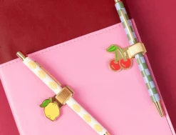 DesignWorks Ink Set of 2 Pen Clips - Lemon & Cherry