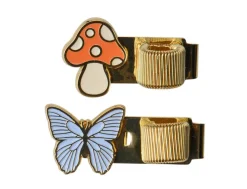 DesignWorks Ink Set of 2 Pen Clips - Butterfly & Mushroom