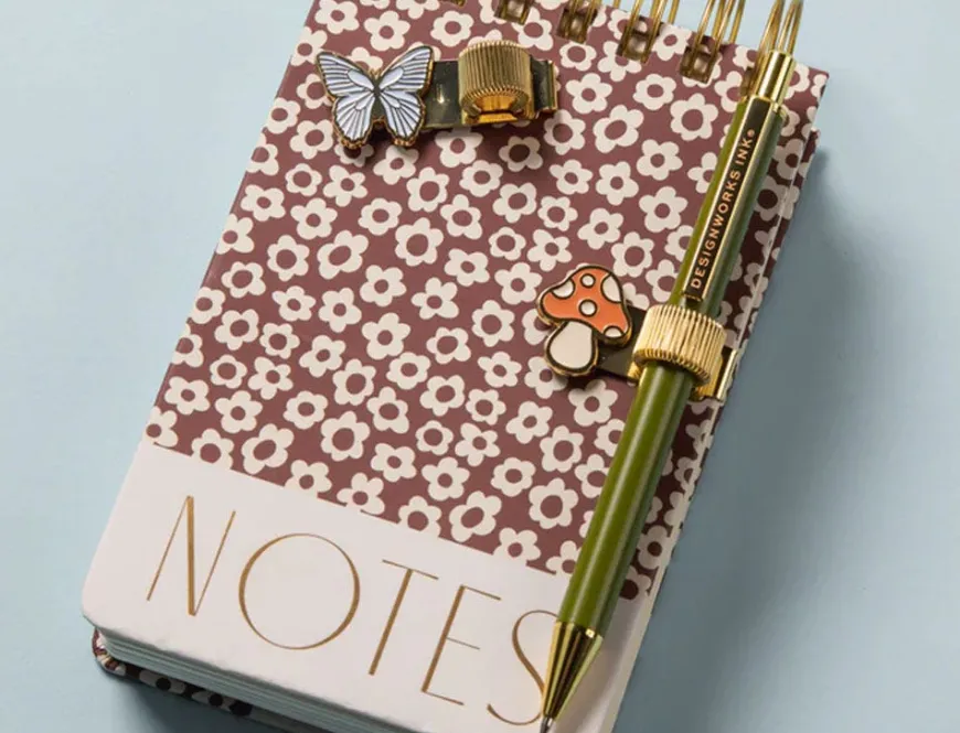 DesignWorks Ink Set of 2 Pen Clips - Butterfly & Mushroom