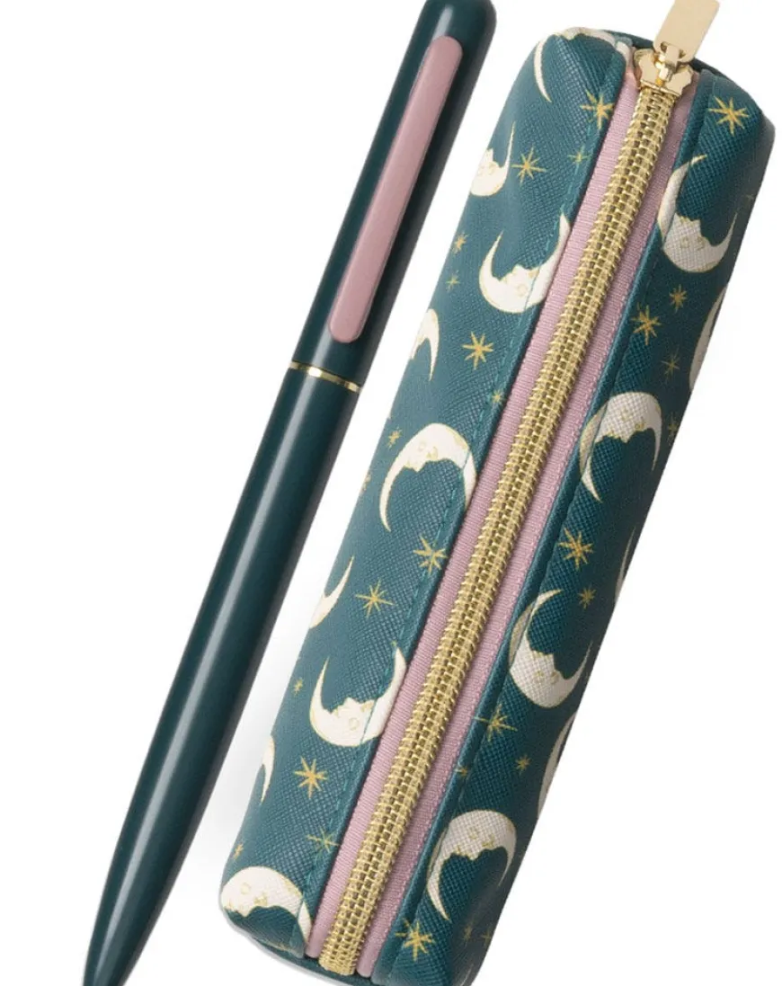 DesignWorks Ink Teal Moon Pen & Pouch Set