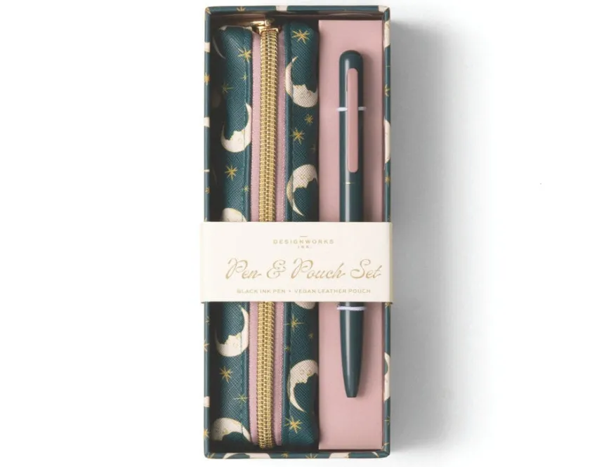 DesignWorks Ink Teal Moon Pen & Pouch Set