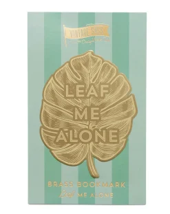 DesignWorks Ink Vintage Sass Brass Bookmark - Leaf Me Alone