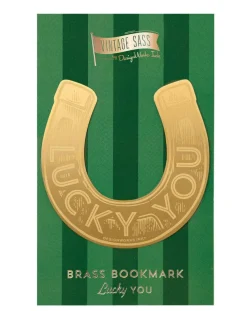 DesignWorks Ink Vintage Sass Brass Bookmark - Lucky You