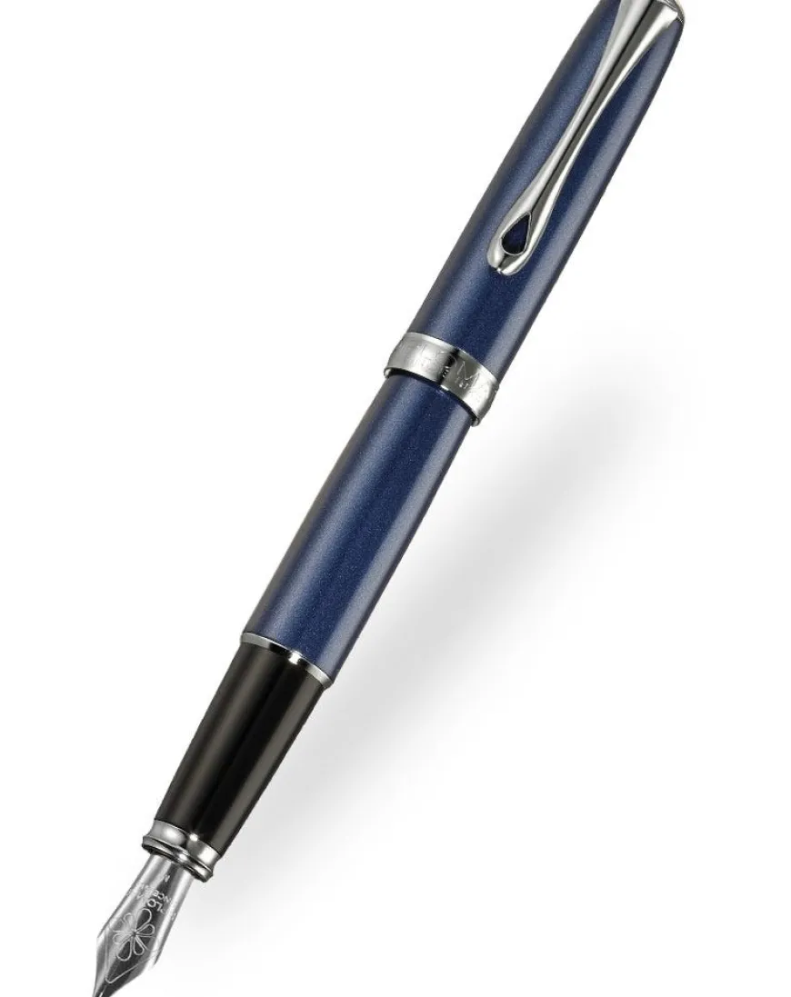 Diplomat Excellence A2 Midnight Blue Chrome Trim Fountain Pen