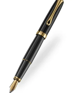 Diplomat Excellence Gloss Black Gold Trim Fountain Pen