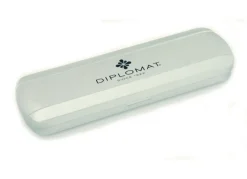 Diplomat Traveller Stainless Steel Gold Trim Fountain & Ballpoint Set