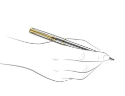 Diplomat Traveller Stainless Steel Gold Trim Ballpoint Pen