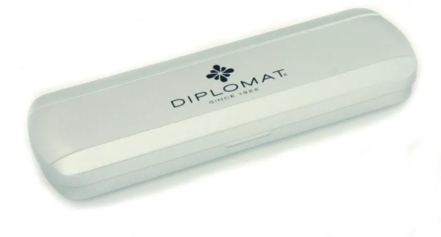 Diplomat Traveller Stainless Steel Gold Trim Ballpoint Pen