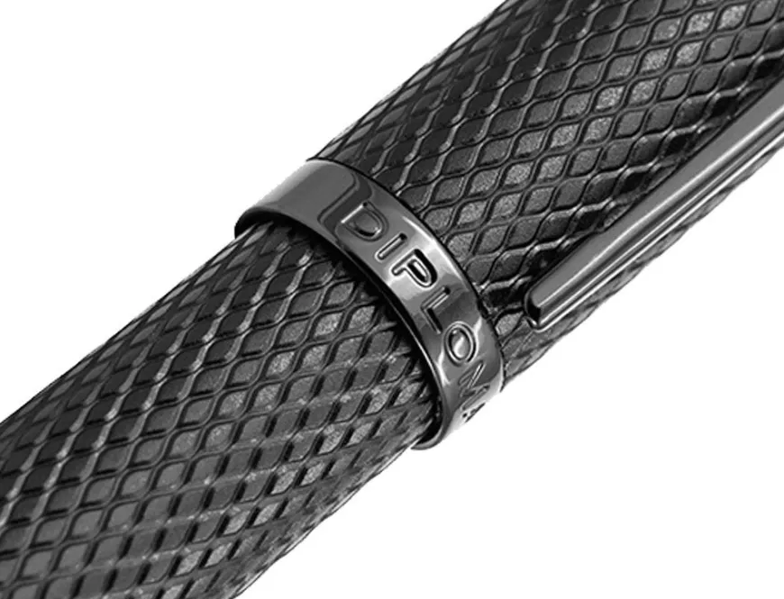 Diplomat Viper Black Guilloche Rollerball Pen