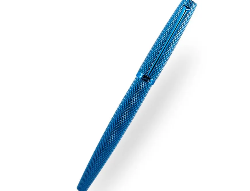 Diplomat Viper Blue Guilloche Rollerball Pen