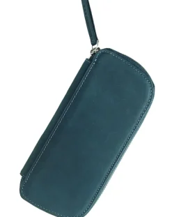Endless Companion Leather Adjustable 3 Pen Pouch – Blue