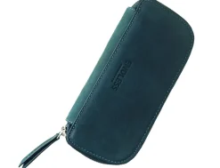 Endless Companion Leather Adjustable 3 Pen Pouch – Blue
