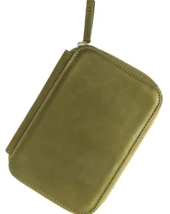Endless Companion Leather Adjustable 5 Pen Pouch – Green