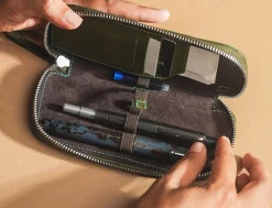 Endless Companion Leather Adjustable 3 Pen Pouch – Green