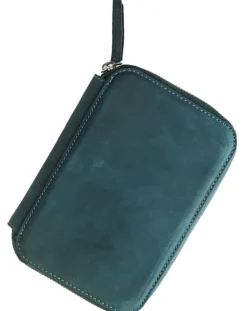 Endless Companion Leather Adjustable 5 Pen Pouch – Blue