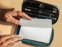 Endless Companion Leather Adjustable 5 Pen Pouch – Blue