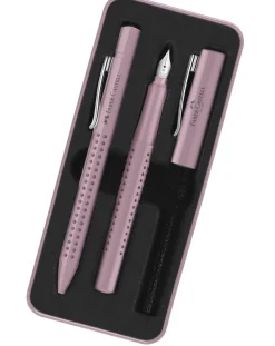 Faber-Castell Grip 2010 Rose Shadows Ballpoint & Fountain Pen Gift Set