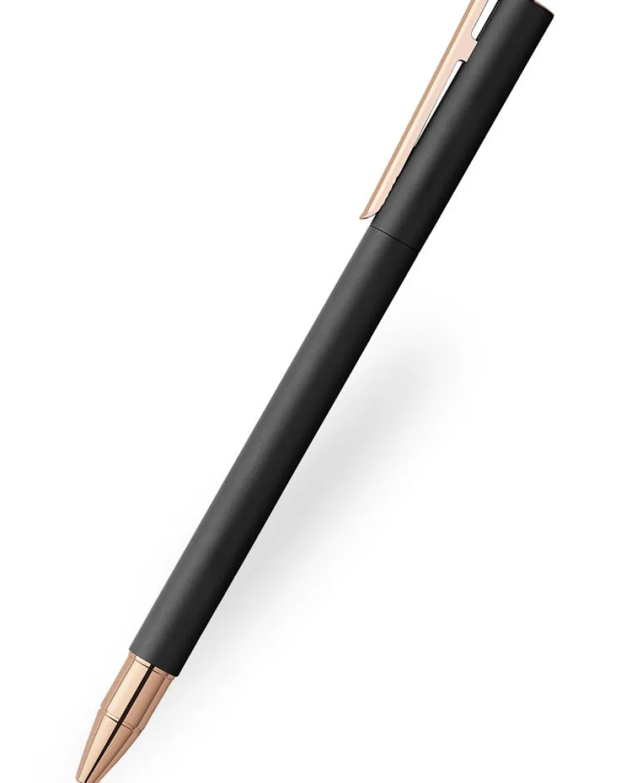 Faber-Castell Neo Slim Black Rose Gold Trim Rollerball Pen