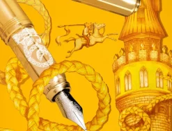 Ferris Wheel Press Carousel Plaited Gold Tress Fountain Pen