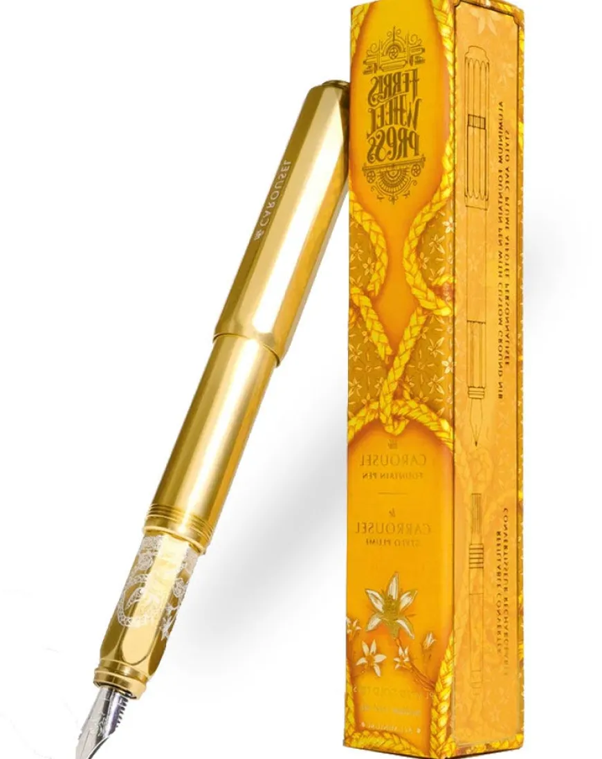 Ferris Wheel Press Carousel Plaited Gold Tress Fountain Pen