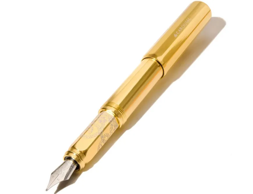 Ferris Wheel Press Carousel Plaited Gold Tress Fountain Pen