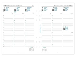 Filofax A5 Diary Refill Multilanguage - Week on Two Pages with appointments 2026 - White