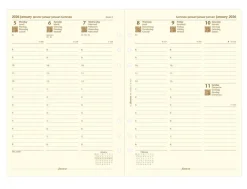 Filofax A5 Diary Refill Multilanguage - Week on Two Pages with appointments 2026 - Cotton Cream