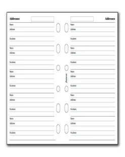 Filofax Mini Refill - Name/address/telephone number