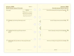 Filofax Pocket Diary Refill Multilanguage Week on Two Pages 2026 - Cotton Cream