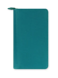 Filofax Saffiano Compact Zip Organiser - Aquamarine