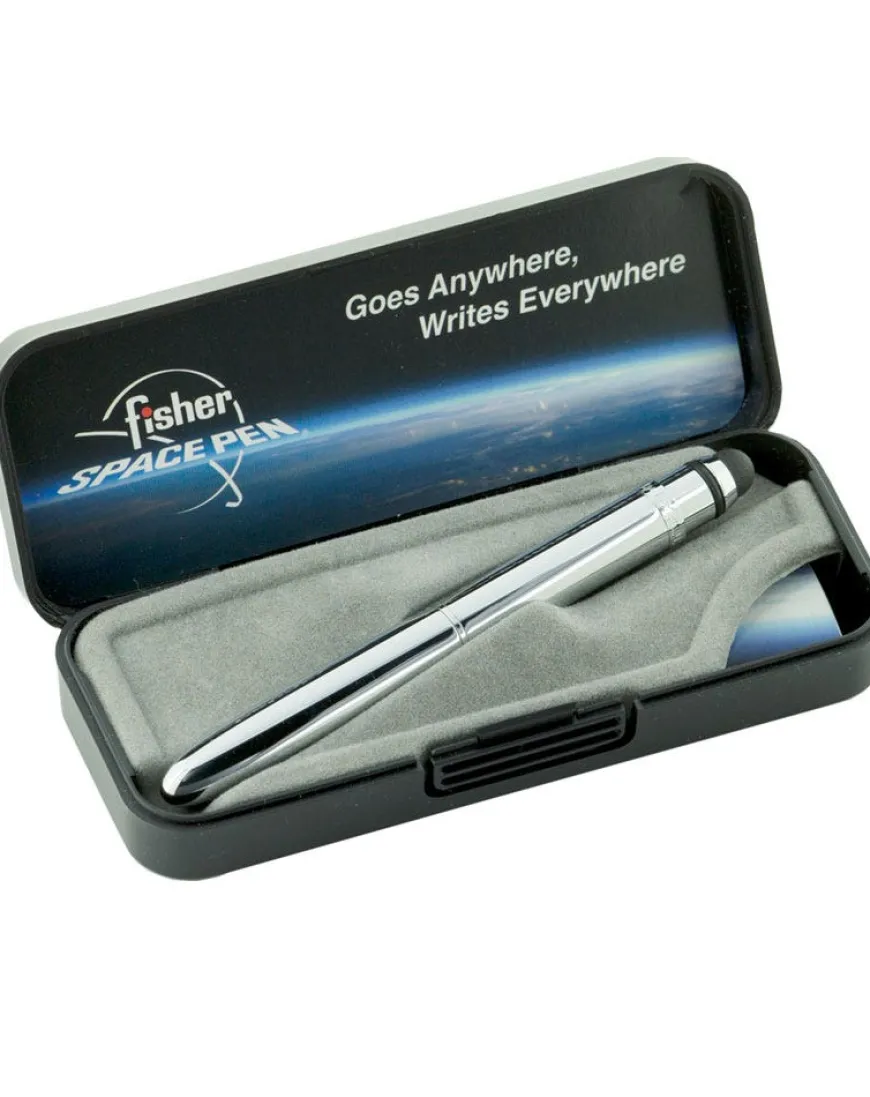 Fisher Space Capacitive Ballpoint Pen with Stylus Grip - Chrome