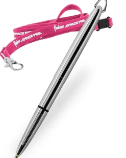 Fisher Space Chrome Bullet Pen with Pink Lanyard
