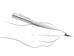 Graf von Faber-Castell Guilloche Rhodium Fountain Pen