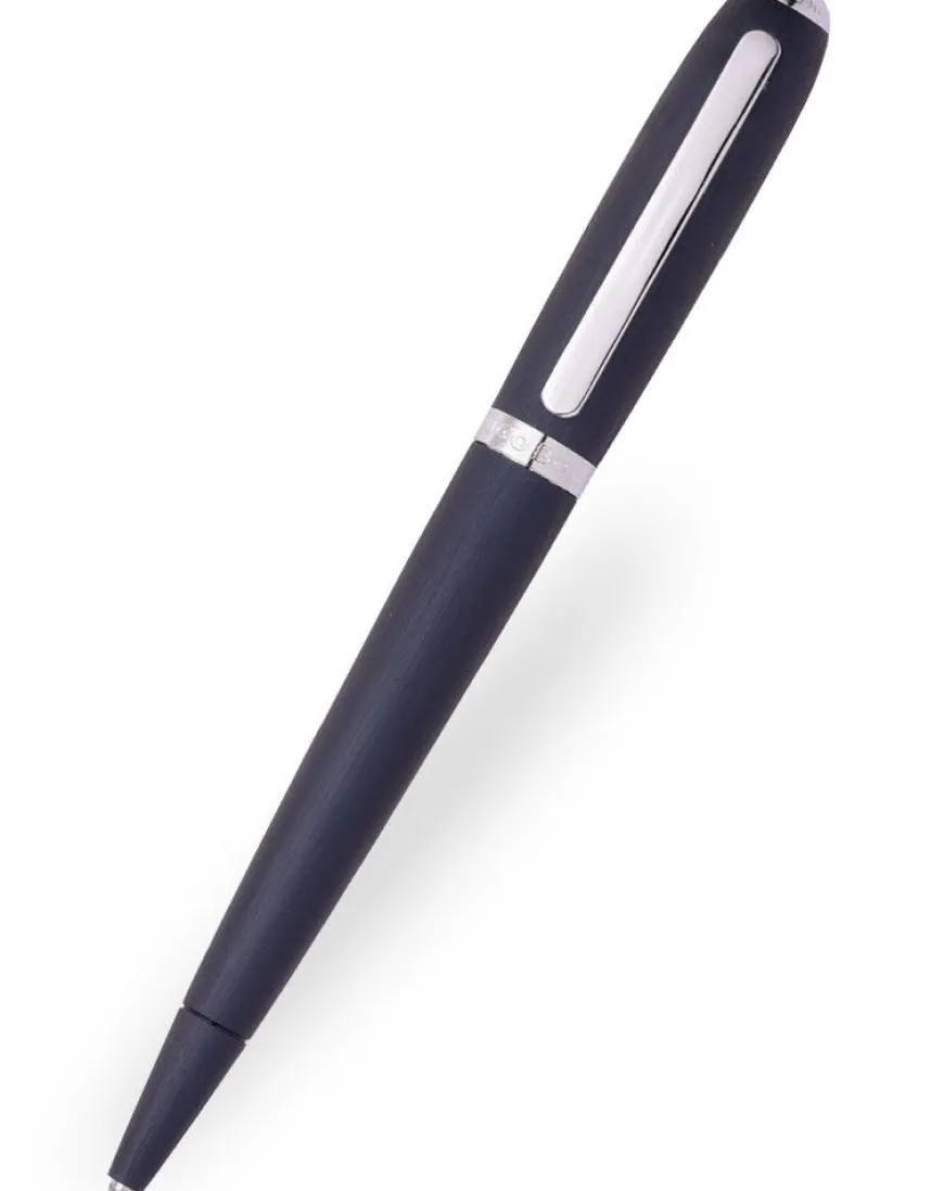 Hugo Boss Contour Brushed Navy Ballpoint Pen
