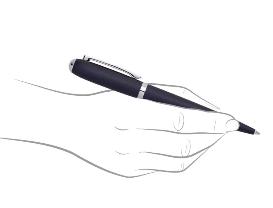 Hugo Boss Contour Brushed Navy Ballpoint Pen