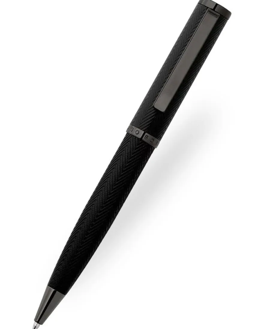 Hugo Boss Formation Herringbone Gunmetal Ballpoint Pen