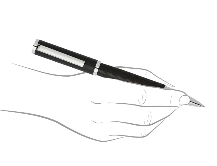 Hugo Boss Formation Herringbone Chrome Rollerball Pen