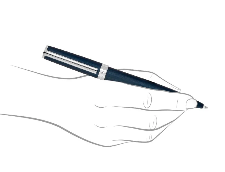 Hugo Boss Gear Brushed Navy Ballpoint Pen