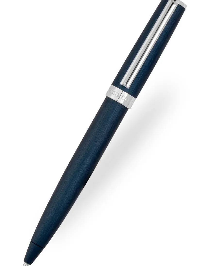 Hugo Boss Gear Brushed Navy Ballpoint Pen