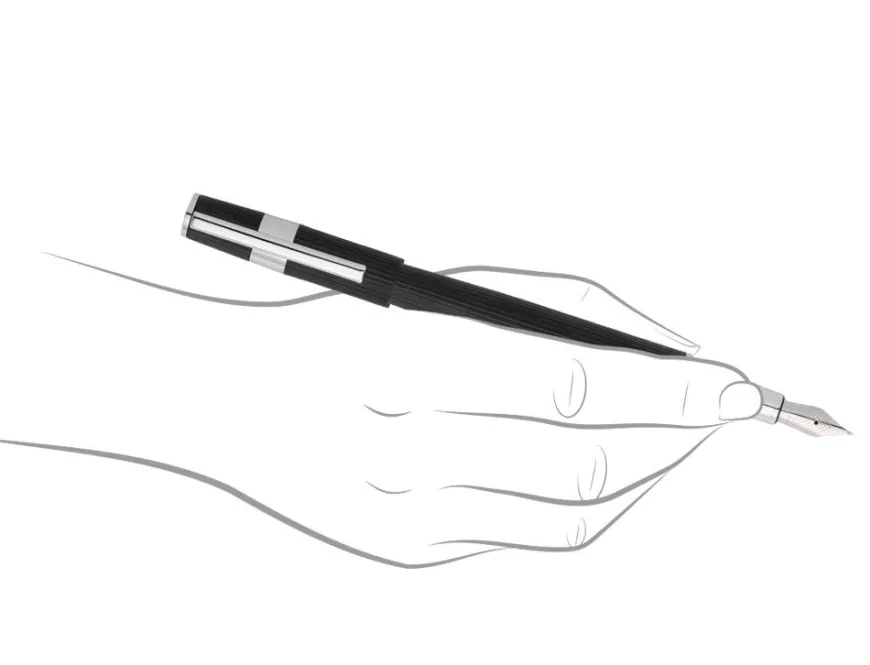 Hugo Boss Gear Pinstripe Black Fountain Pen