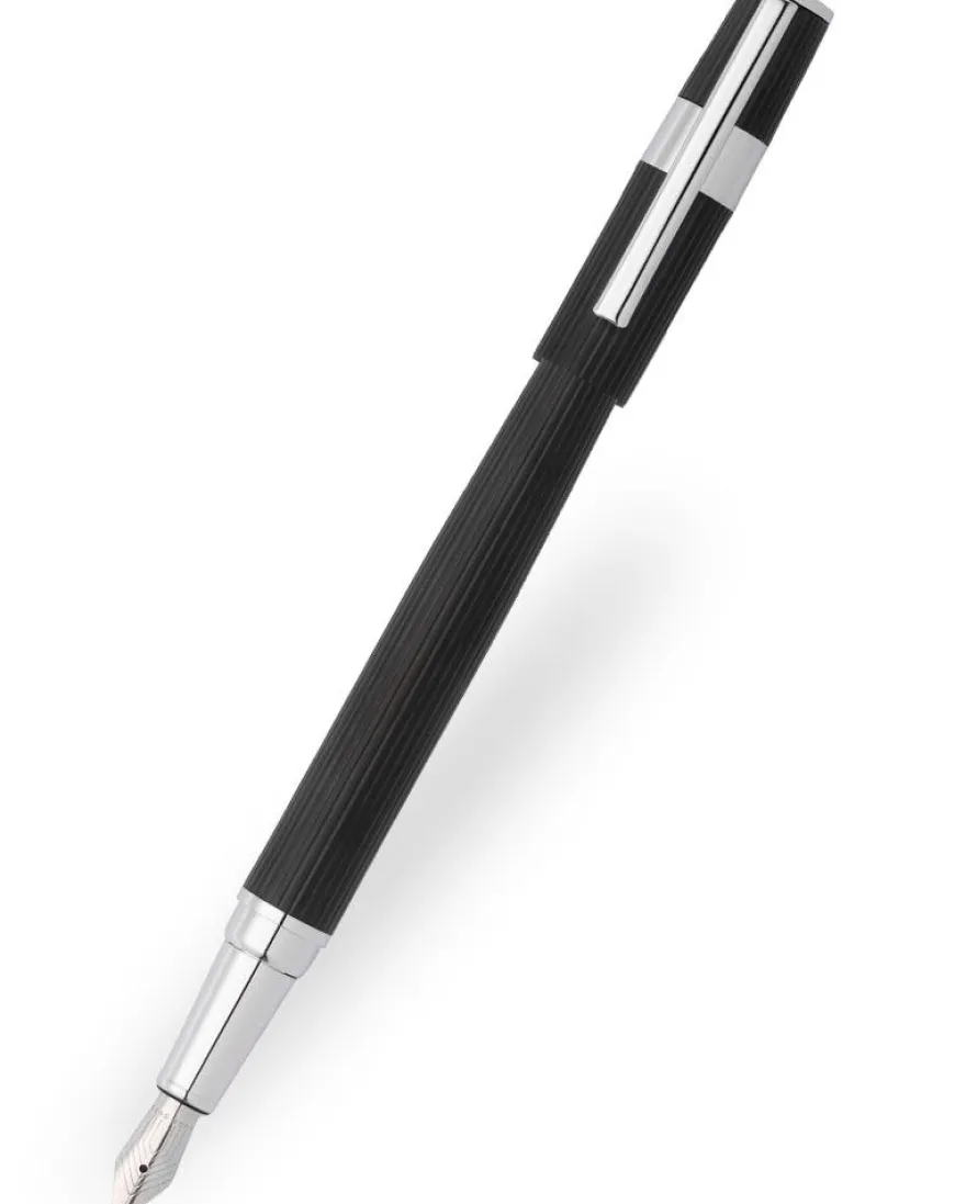 Hugo Boss Gear Pinstripe Black Fountain Pen