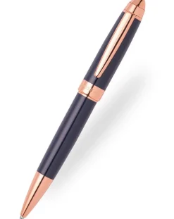 Hugo Boss Icon Blue Rose Gold Trim Ballpoint Pen