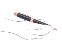 Hugo Boss Icon Blue Rose Gold Trim Ballpoint Pen