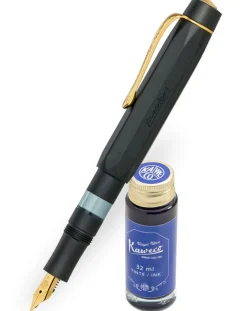 Kaweco Sport Piston Filler Black Starter Fountain Pen & Ink Bottle Set