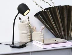 Kreafunk Ellie Lamp with Wireless Charger & Bluetooth Speaker - Black