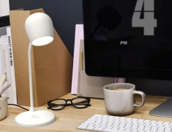 Kreafunk Ellie Lamp with Wireless Charger & Bluetooth Speaker - White