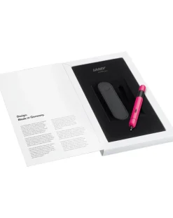 Lamy pico Neon Pink Ballpoint Pen & Leather Pen Case Gift Set